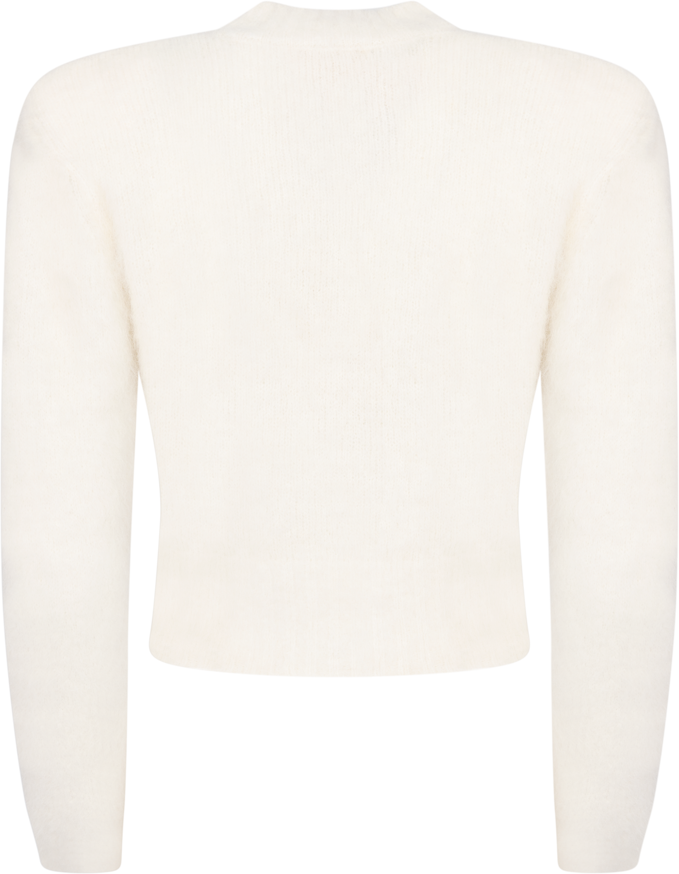 Hairy Knit Fitted Sweater - Off White