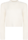 Hairy Knit Fitted Sweater - Off White