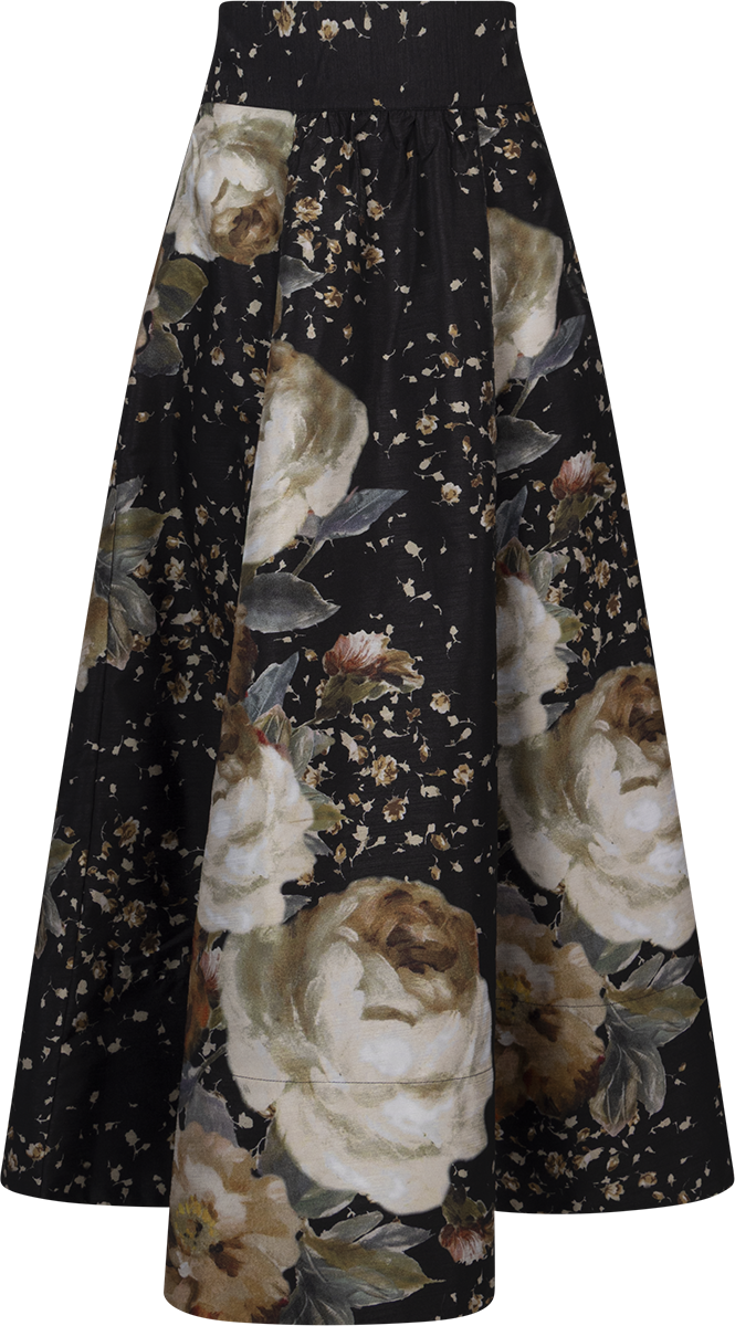 Taffeta Maxi Skirt - Dark Rose