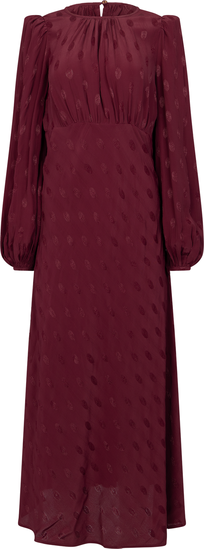 Viscose Midi Dress - Burgundy