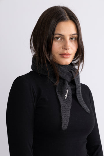 Cashmere Triangle Scarf - Dk. Grey