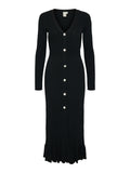 Mikke Ls Midi Knit Dress S - Black