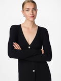 Mikke Ls Midi Knit Dress S - Black