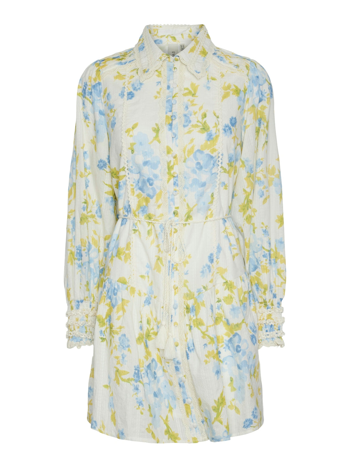 YAS - Yassomelli Ls Long Shirt Dress - 5077027 Black Flower Print