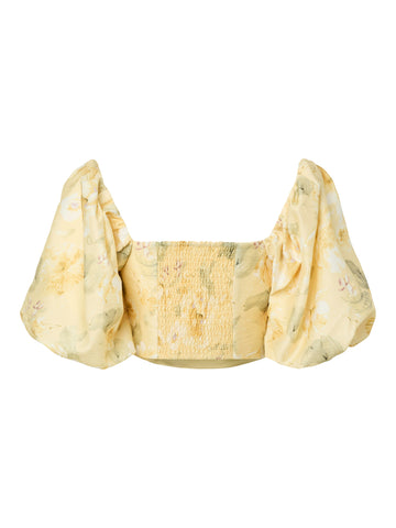 Yaslemon Ss Short Top - Pale Banana Lemon Print