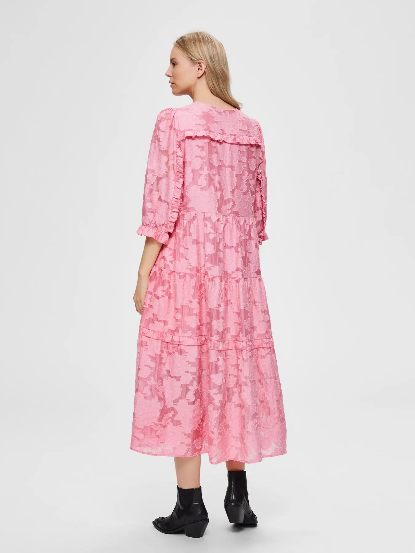 Sadie 3/4 Midi Dress B - Rosebloom