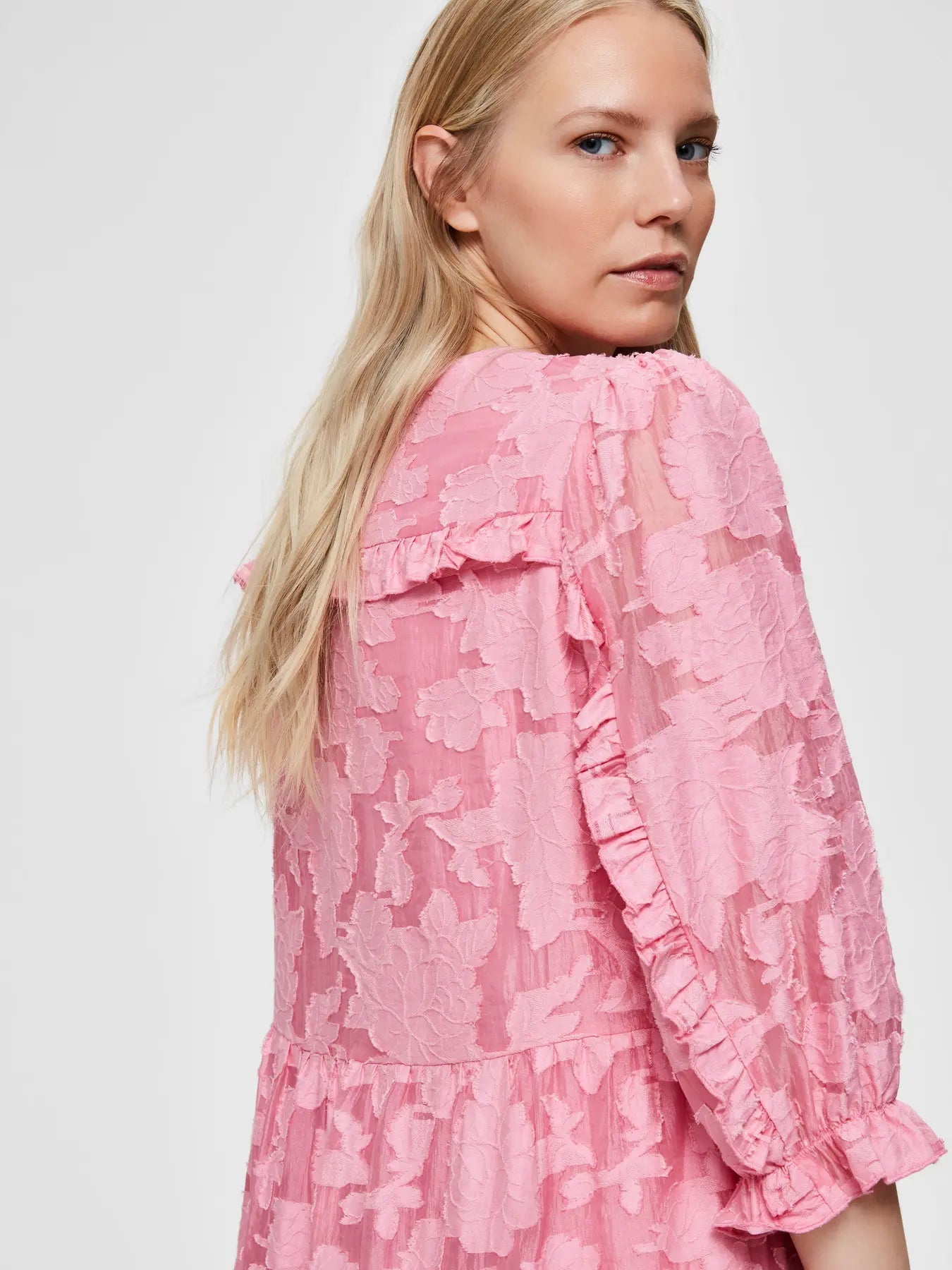 Sadie 3/4 Midi Dress B - Rosebloom