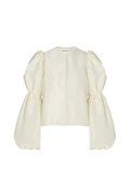 Zoey Double Pouf Sleeve Blouse - Vanilla