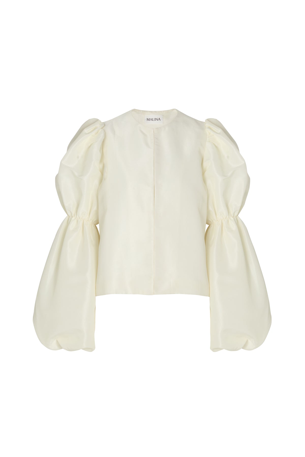 Zoey Double Pouf Sleeve Blouse - Vanilla