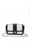 Chanel Single Flap Shoulder Bag - Light Blue/Black