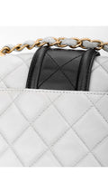 Chanel Single Flap Shoulder Bag - Light Blue/Black
