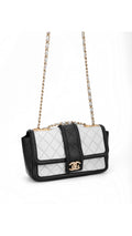 Chanel Single Flap Shoulder Bag - Light Blue/Black