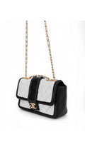 Chanel Single Flap Shoulder Bag - Light Blue/Black