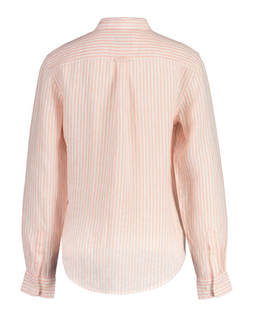 Reg Linen Stripe Shirt - Peachy Pink