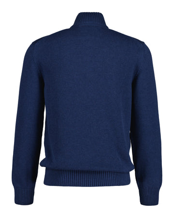 Casual Cotton Halfzip - Dark Jeansblue Melange