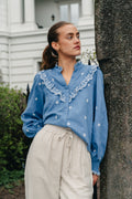 Degas Blouse - Dusty Blue