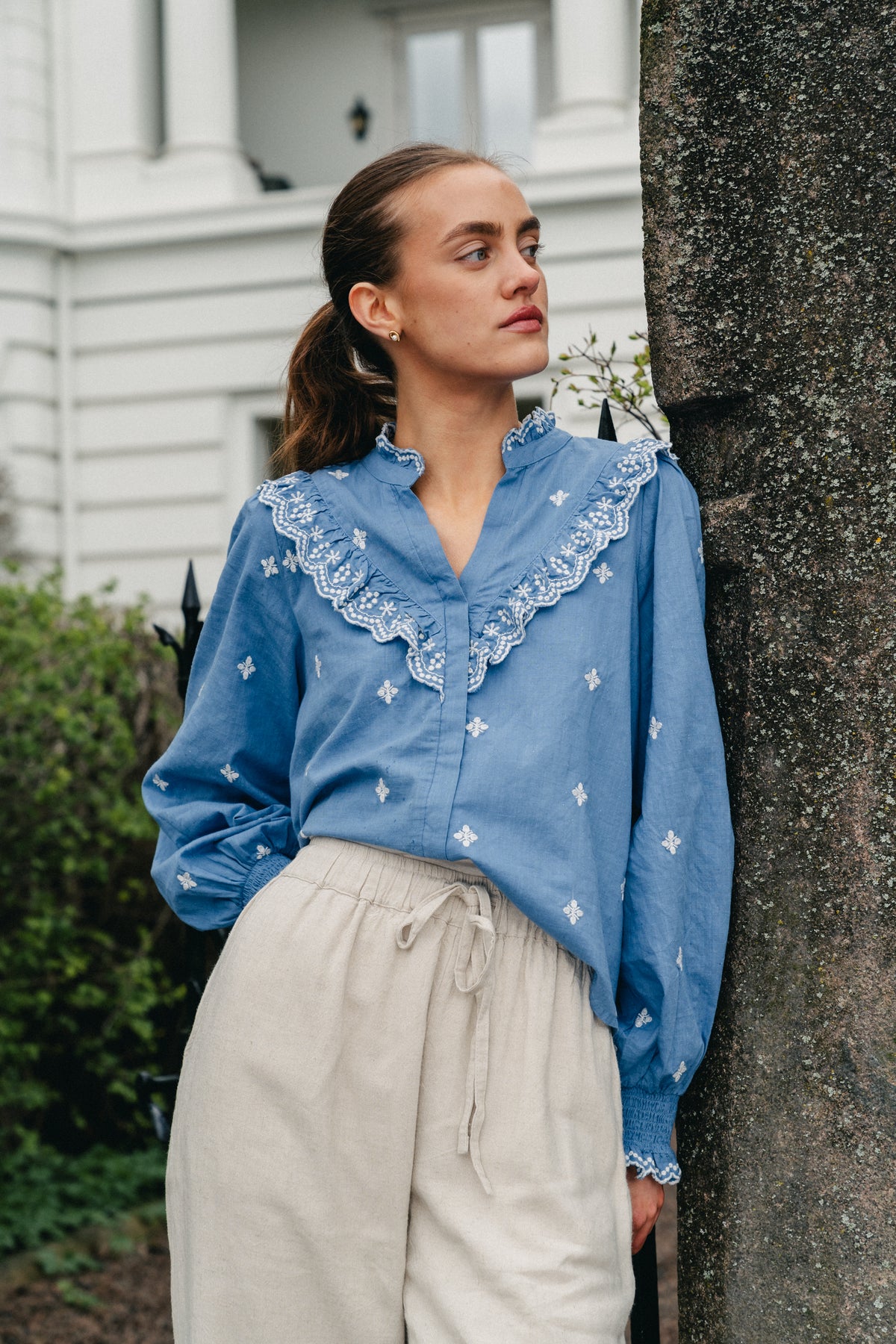 Degas Blouse - Dusty Blue