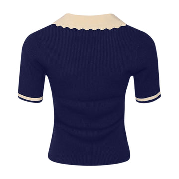 Lilo Polo Knit - Navy Sugar Combo