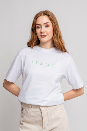 Vilja Ss Printed Tee W - Bright White Lime Green