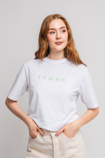 Vilja Ss Printed Tee W - Bright White Lime Green