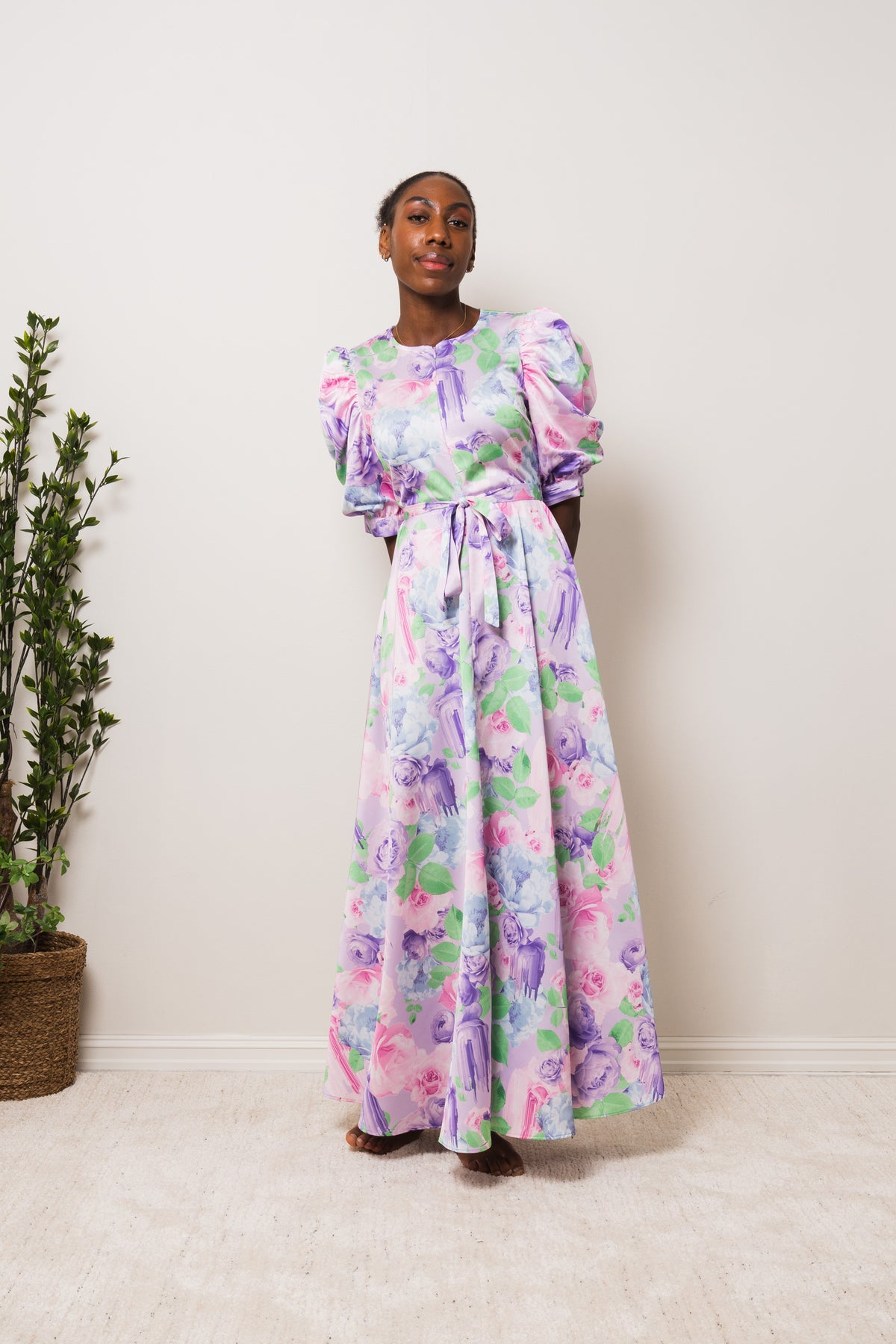 Kayla Maxi Dress - Lilac Sprayflower