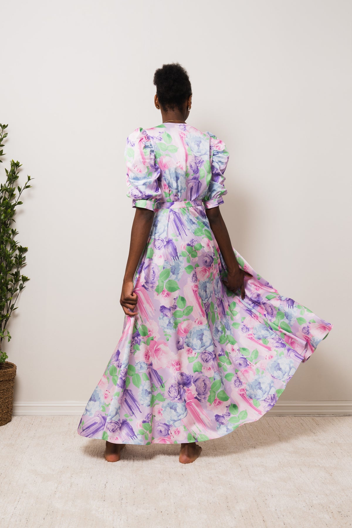 Kayla Maxi Dress - Lilac Sprayflower