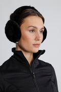 W Embroidered L Earmuffs - Black