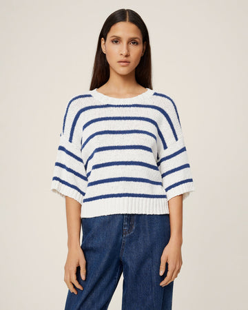 Hannalie 2/4 Pullover Stp - Egret/Oceana