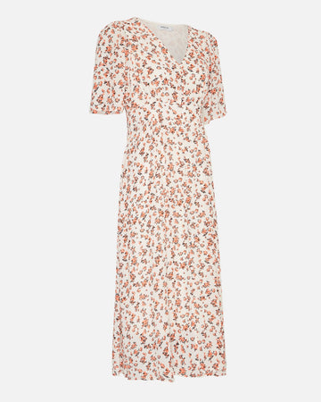 Neomina Rikkelie Ss Shirt Dress Aop - Persimmon Flwr