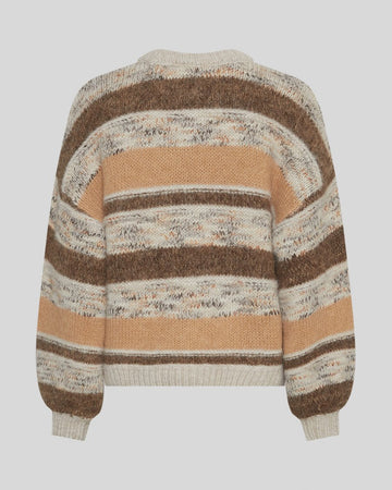 Constance Pullover Stp - Oatmeal/Sla/Blk