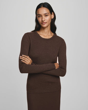 Criselle Avalina Rib Pullover - Hot Fudge Mel