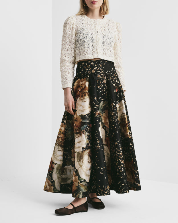 Taffeta Maxi Skirt - Dark Rose