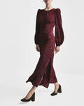 Viscose Midi Dress - Burgundy