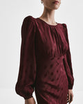 Viscose Midi Dress - Burgundy