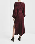 Viscose Midi Dress - Burgundy