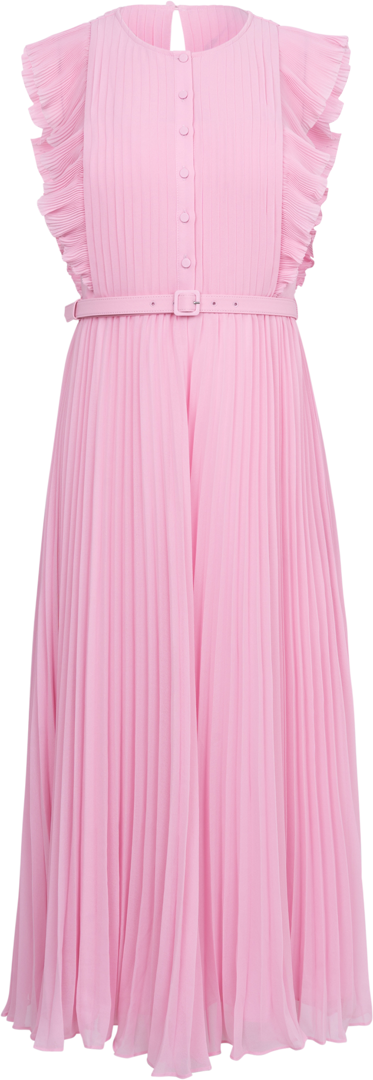 Self-Portrait - Kjoler - Chiffon Sleeveless Ruffle Midi Dress - Pink