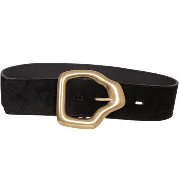 Ako Belt - Black Suede Gold