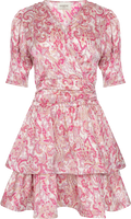 Jade Paisley Satin Dress - Pink