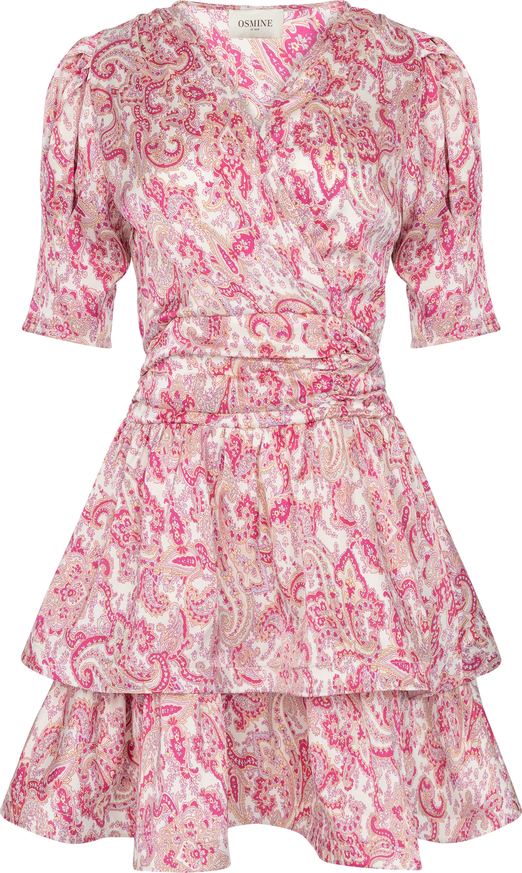 Jade Paisley Satin Dress - Pink