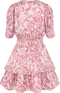 Jade Paisley Satin Dress - Pink