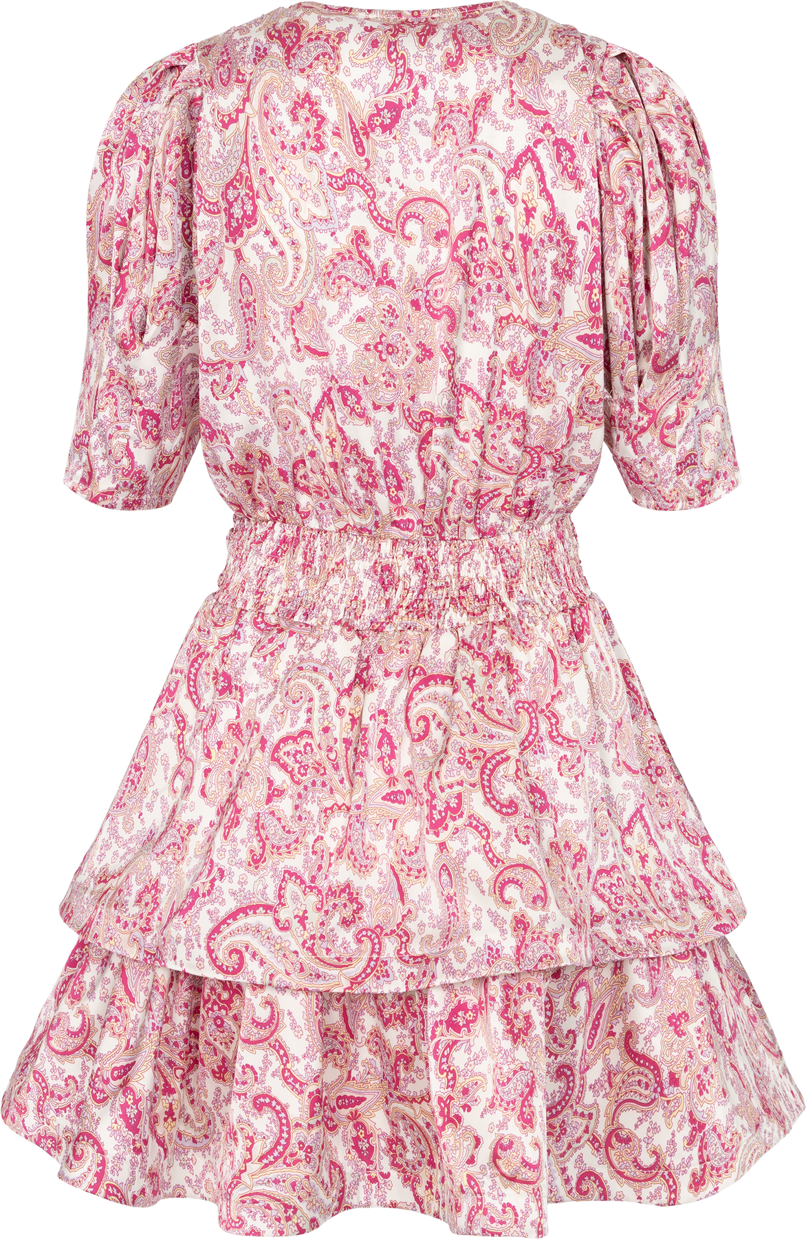 Jade Paisley Satin Dress - Pink