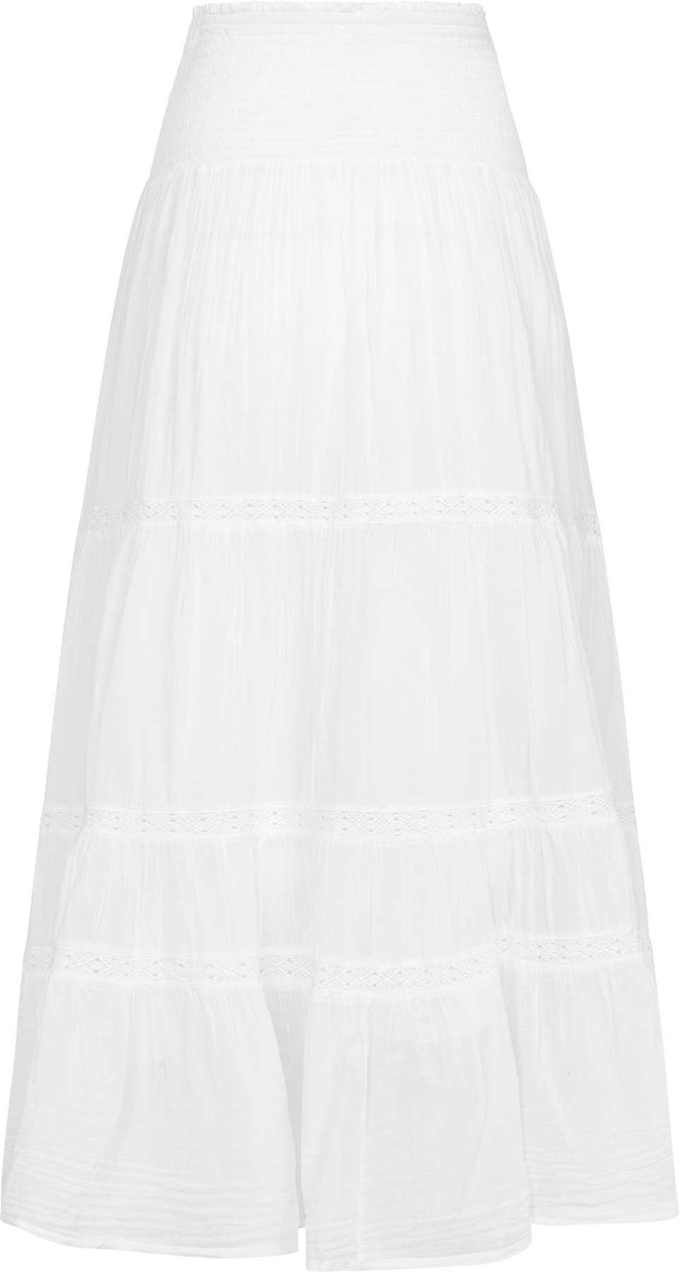 Vendla Voile High Smock Skirt - White