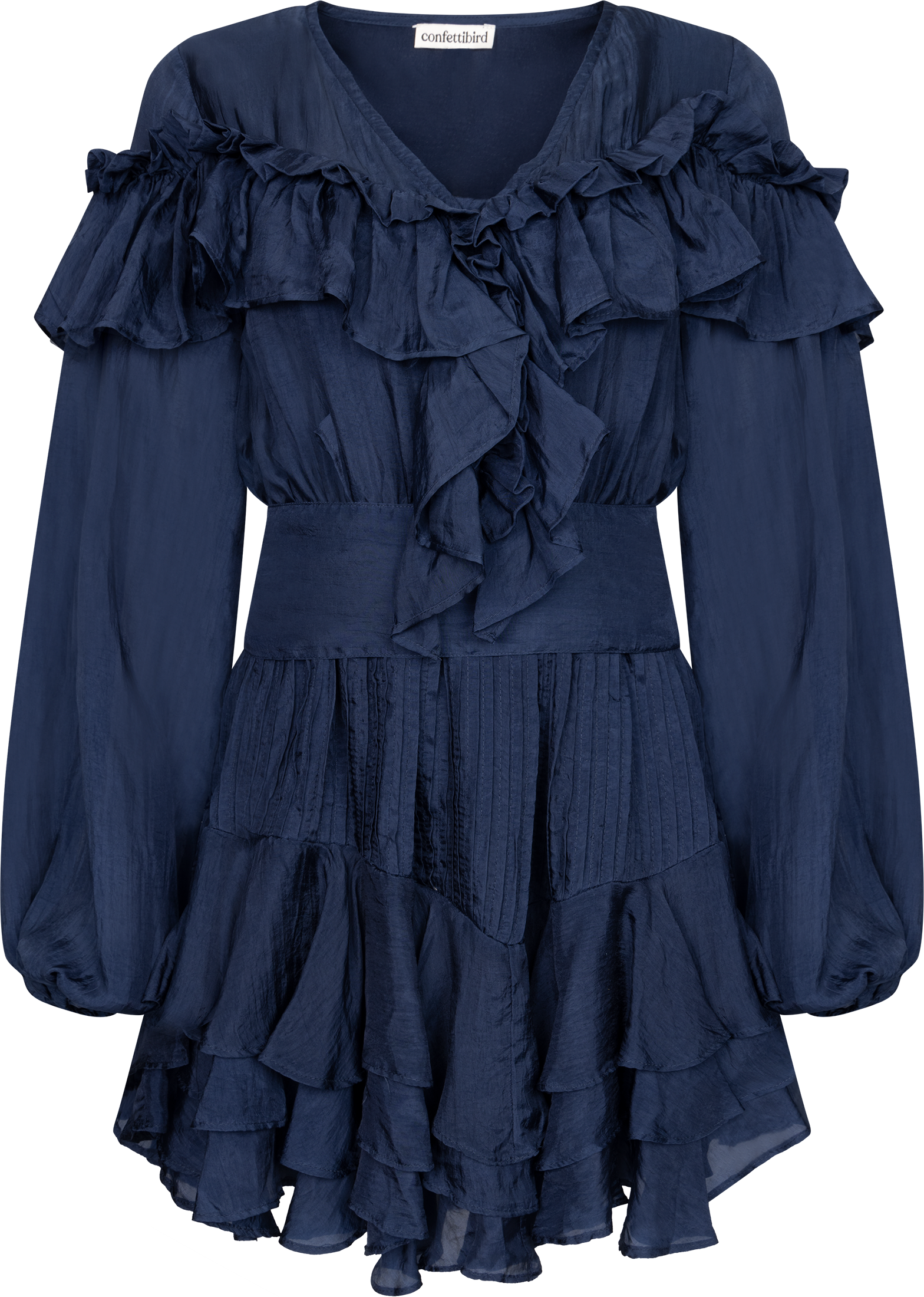 Confettibird - Kjoler - Wow Frill Dress - Dark Navy - Villoid