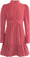 Baby Cord Mini Dress - Raspberry