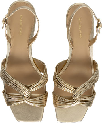 Alessia Kitten Sandal - Pale Gold