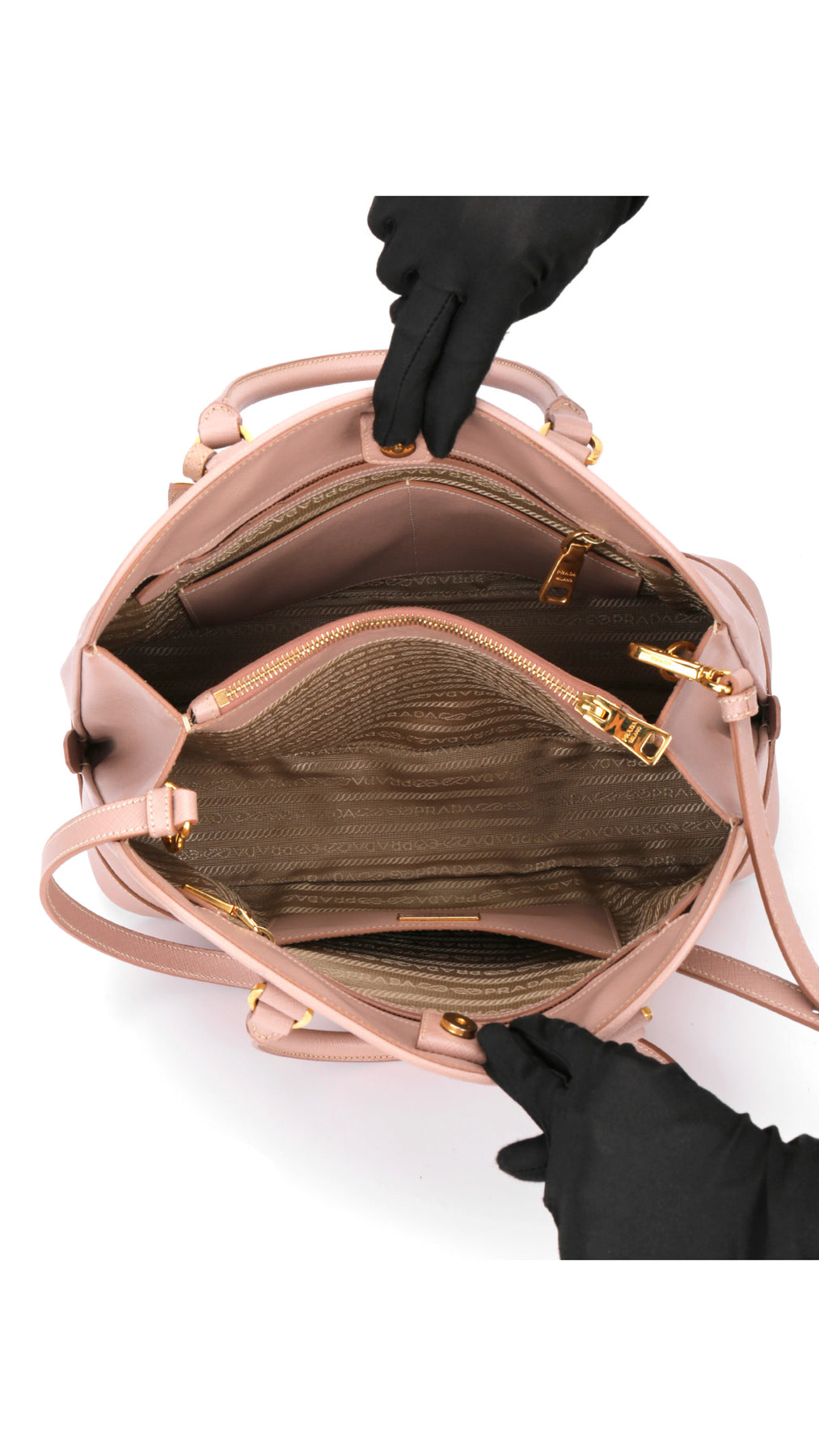 Prada Promenade Saffiano Lux Shoulder Bag - Pink