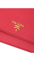 Prada Wallet On Chain Crossbody Bag - Coral Rose