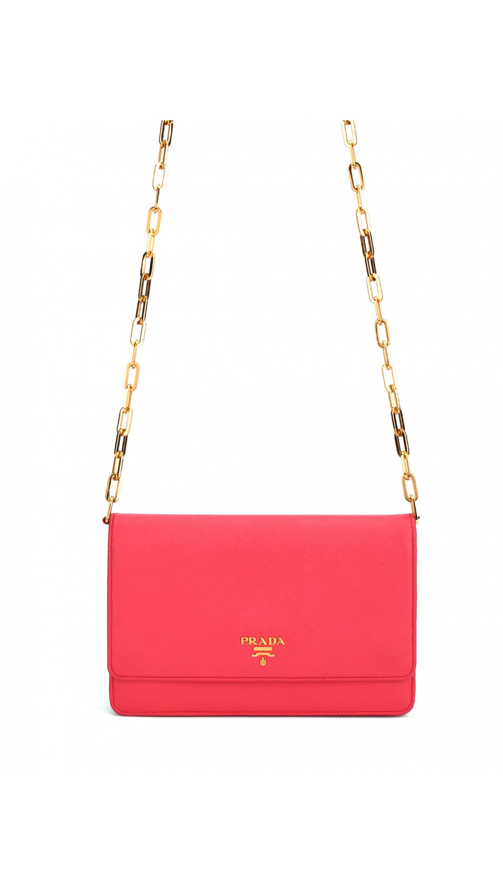 Prada Wallet On Chain Crossbody Bag - Coral Rose