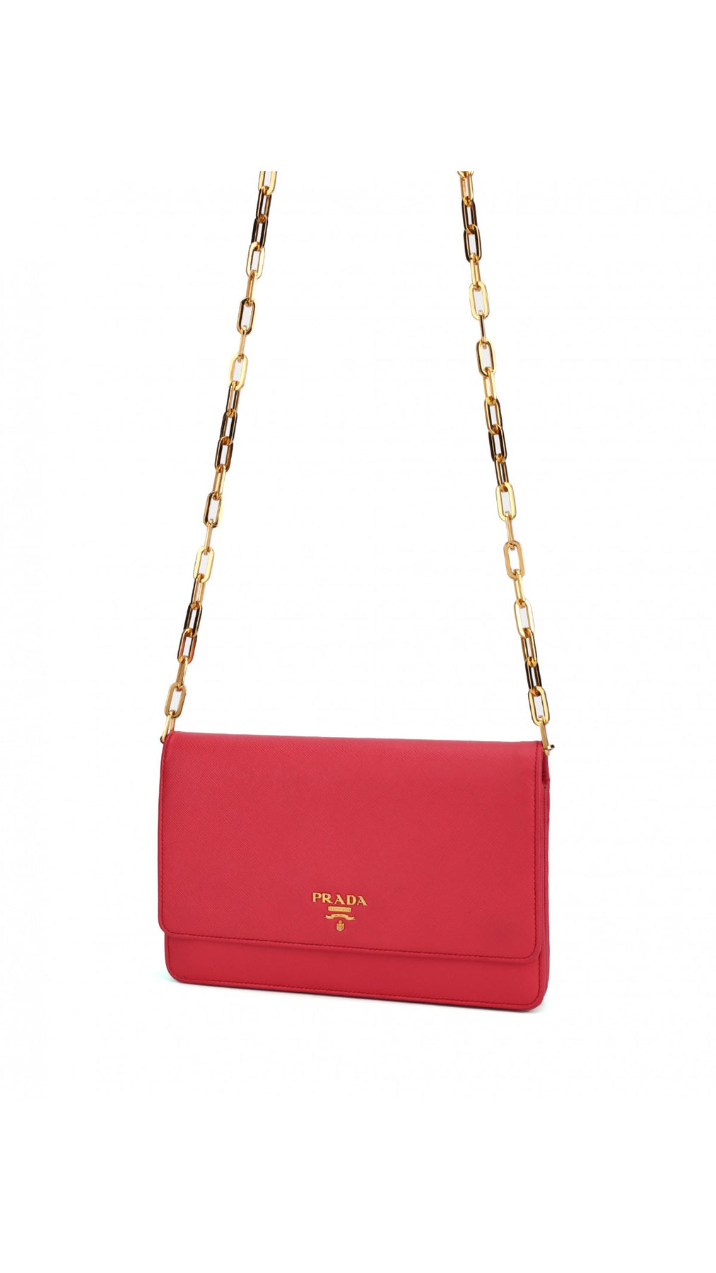 Prada Wallet On Chain Crossbody Bag - Coral Rose