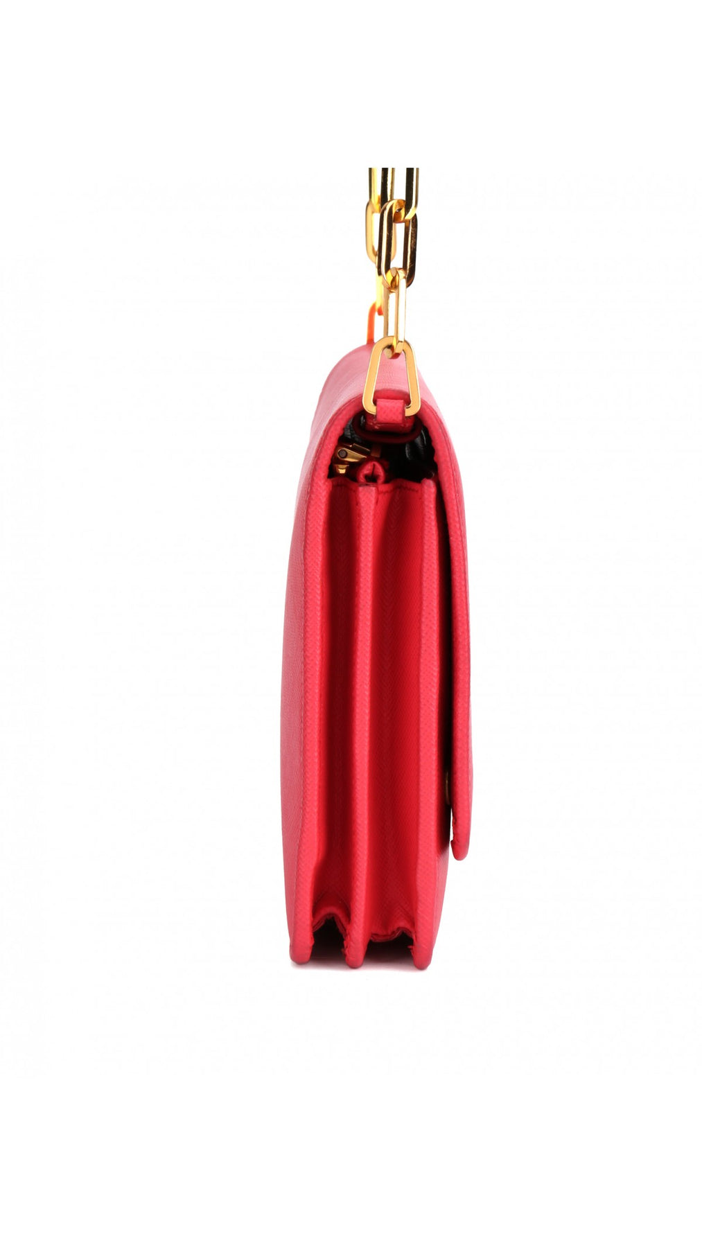 Prada Wallet On Chain Crossbody Bag - Coral Rose